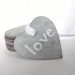 Wedding 3 Tin Heart Tags Ti..